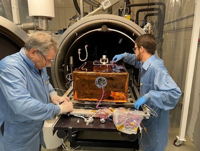 NASA’s Lunar Environment Monitoring tested in a Dynavac space simulation chamber.